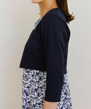 Tiaclasse 【UVカット・吸水速乾】 “きれい見え” カットソーストレートボレロ ネイビー