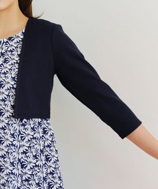 Tiaclasse 【UVカット・吸水速乾】 “きれい見え” カットソーストレートボレロ ネイビー