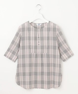 【洗える】ドライタッチドビーチェック ブラウス