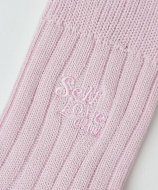 WEGO クラブロゴ刺繍クルーソックス ピンク