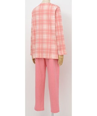 Wing パジャマ 長袖 長ズボン 綿100％ スムース素材 すっきりとしたシルエット かぶりタイプ 丸首 上下セット ルームウェア レディース EP6002 ウイング／ワコール オレンジ