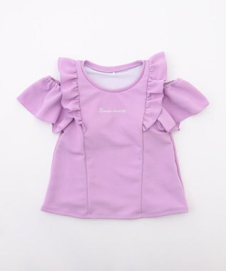 ANY KIDS 【UVカット】2WAYショルダーセパレート水着 ラベンダー×ラベンダーチェック