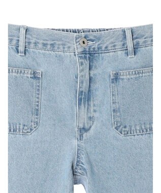 earth music&ecology フロントポケットフレアデニム Light Indigo