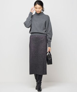 組曲 【Oggiコラボ】きらきらラメニットスカート ブラック系