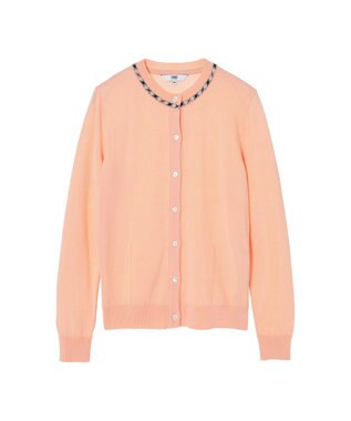 DAKS 綿ポリエステル ハウスチェックジャカード カーディガン キャニオンサンセット