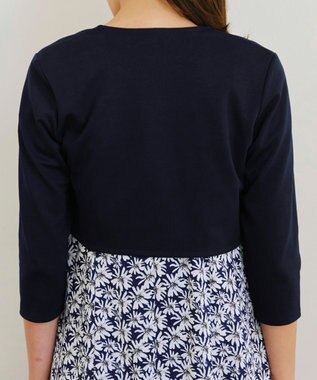 Tiaclasse 【UVカット・吸水速乾】 “きれい見え” カットソーストレートボレロ ネイビー