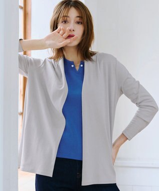 Tiaclasse 【小倉優子さん着用・洗える】フレンチスリーブニットトップス ブルー