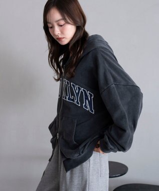 WEGO グラフィックBIGZIPパーカー スミクロ