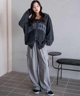 WEGO グラフィックBIGZIPパーカー スミクロ