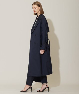 ICB 【撥水加工】 メモリーストレッチタフタ トレンチコート ネイビー系