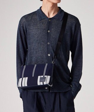 Paul Smith ウーブンストライプ ミニショルダーバッグ ネイビー