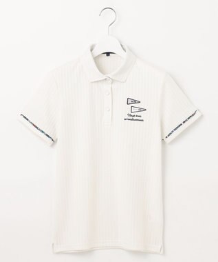 23区GOLF 【WOMEN】【吸水速乾/UVカット】サッカーポロシャツ ホワイト系