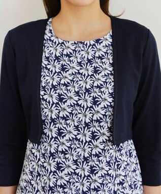 Tiaclasse 【UVカット・吸水速乾】 “きれい見え” カットソーストレートボレロ ネイビー