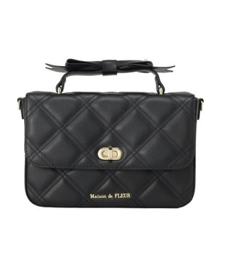 Maison de FLEUR キルティングフラップバッグ Black