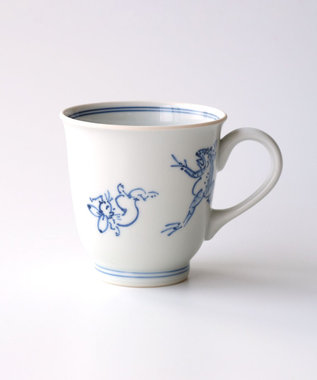 たち吉 【たち吉】鳥獣戯画 マグ 染付〈1個〉 京焼・清水焼