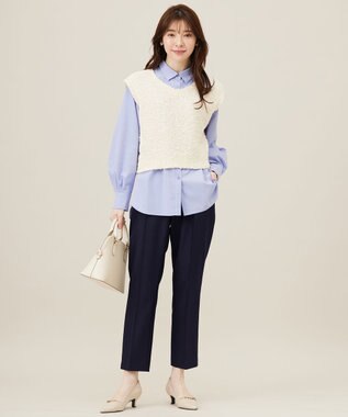 ANY SIS L 【洗える】ランタンスリーブ シャツ ライトブルー