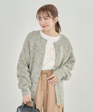 Green Parks ２ＷＡＹメランジＭＩＸニットプルオーバー Brown