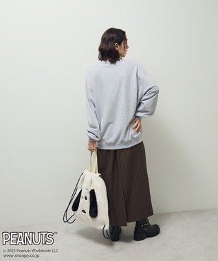 Green Parks ■PEANUTS スヌーピーミニ刺繍スウェット Gray