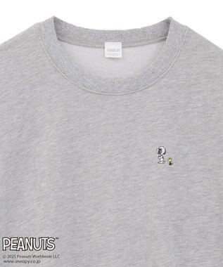 Green Parks ■PEANUTS スヌーピーミニ刺繍スウェット Gray