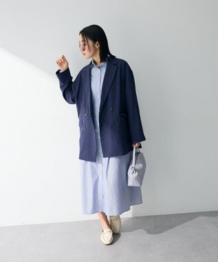 Green Parks オーバーサイズＷ釦ライトジャケット Navy