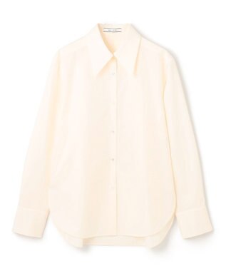 BEIGE， 【洗える・Oggi 11月号掲載】STRAWN / ビッグカラーコットンストレッチシャツ Ecru