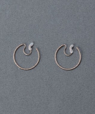 Phoebe 〈痛くないシリーズ/金属アレルギー対応〉ファインスレッドフープライトフィットイヤリング シンプル/フープイヤリング/細い シャンパンゴールド