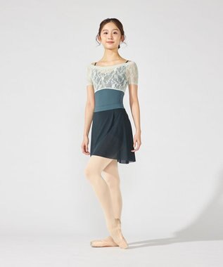 Chacott ハーフスリーブレオタード エメラルドグリーン