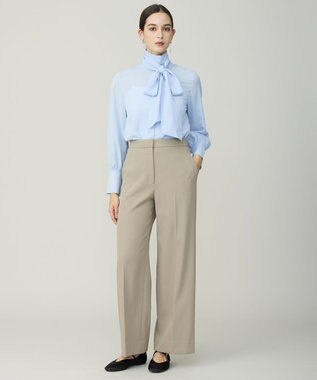 ICB L セルロースシルクビエラ ボウタイ付きブラウス サックスブルー