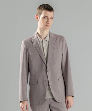 新素材【洗える/ストレッチ】ピンヘッドリネンストレッチ　ジャケット