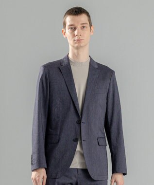 JOSEPH HOMME 新素材【洗える/ストレッチ】ピンヘッドリネンストレッチ　ジャケット ネイビー系