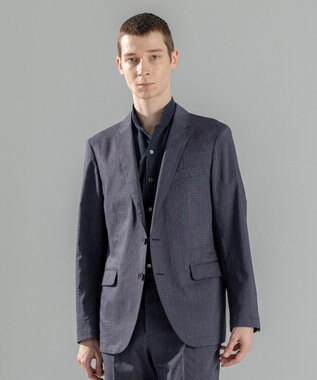 新素材【洗える/ストレッチ】ピンヘッドリネンストレッチ　ジャケット