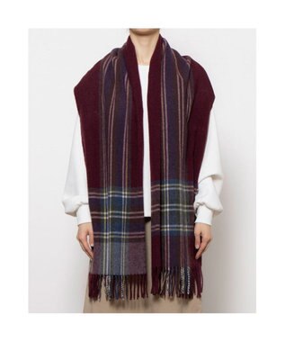UNBILLION カシュネ cache nez / イタリアウールチェックストール ワイン