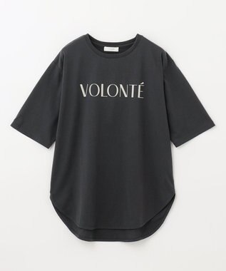 ANY L 【洗える】フロッキーロゴ Tシャツ チャコール