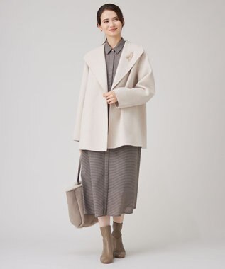 自由区 【洗える】ライトビエラシャツ ワンピース ブラウン系チェック