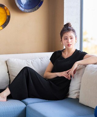 Tiaclasse 【2点セット・新色追加・洗える】クリスタルプリーツセットアップ ブラック