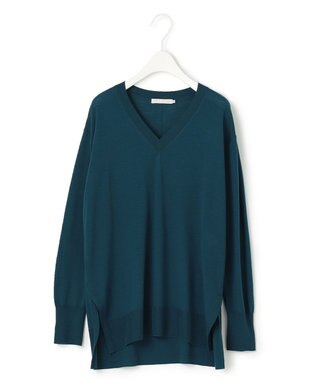 ICB 【洗える】 コンパクトウール Vネックプルオーバー マリンブルー系