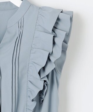 Feroux ショルダーフリルティアード ワンピース スカイブルー系