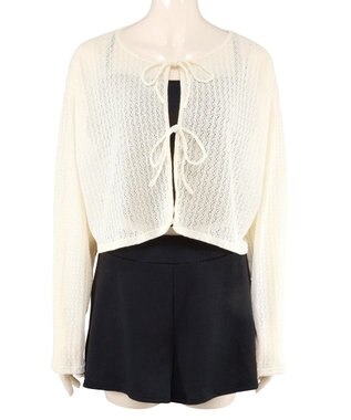 San-ai Resort（三愛水着楽園） 【WEB限定】ニットレーストップス付き4点セット水着 オフホワイト