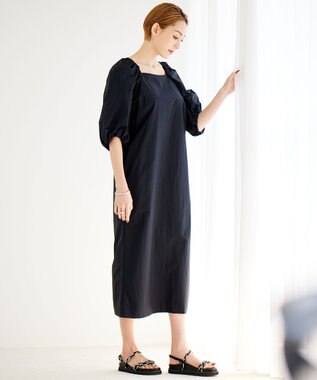 ICB 【洗える】 プルーフナイロンタフタ ワンピース ブラック系