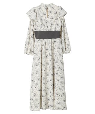 earth music&ecology リブドッキングフラワーワンピース Ivory