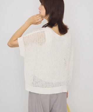AMERICAN HOLIC 透かし畦ルーズニット Ivory