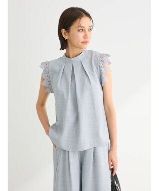 Green Parks ・ＥＬＥＮＣＡＲＥ　ＤＵＥ　リネンライクレースブラウス Gray