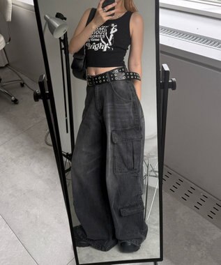 WEGO 【カップ付きインナー】グラフィックカップ付きリブタンク 柄9