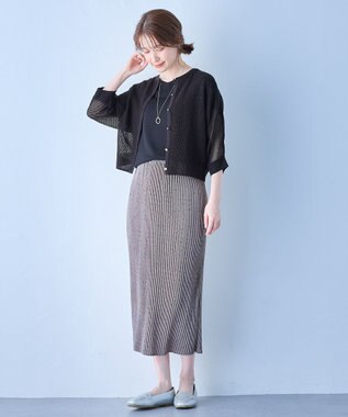 ANY L 【ウエストゴム】プリーツアイラインスカート グレー