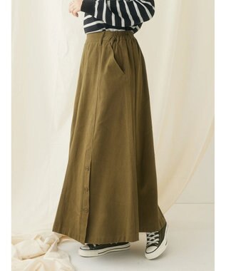 CRAFT STANDARD BOUTIQUE 綿ピーチカーゴスカート Khaki