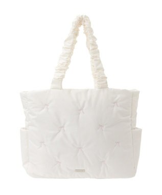 Maison de FLEUR リボン刺繍パファートートバッグ Ivory