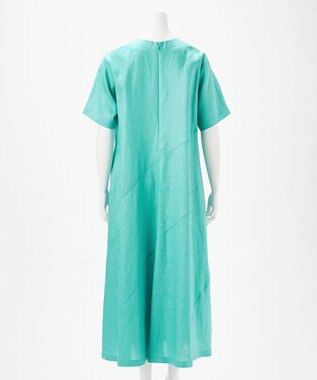 23区 【エステータ】チンツリネン Aライン フレアワンピース ターコイズブルー系