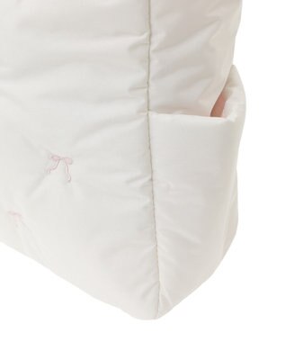 Maison de FLEUR リボン刺繍パファートートバッグ Ivory