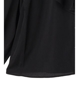 earth music&ecology ラッフルカラーブラウス Black