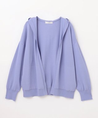 ANY ニットフーディーカーディガン サックス